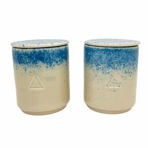 Speckled Glazed Ceramic Mugs with Lid Set of 2